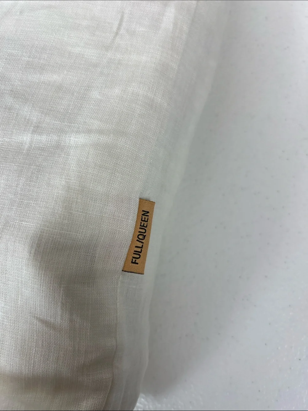 Quince European Linen Full/Queen Double Flange Duvet Cover Set Ivory LIke New